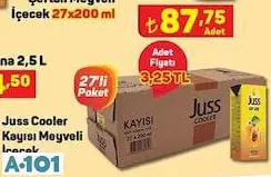 JUST COOLER KAYISI MEYVE SUYU 27X200 ML